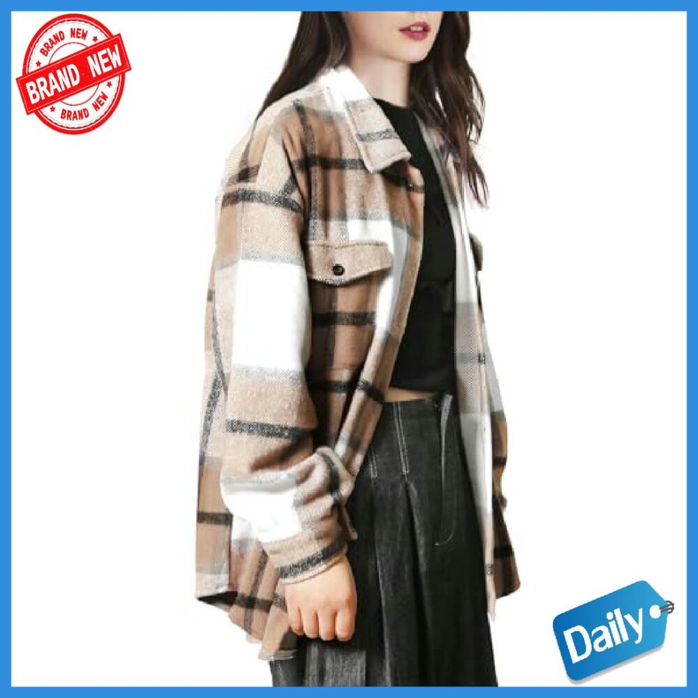 Soft Flannel Shacket Jacket Button Down Blouse Ch… - image 4